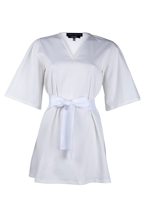 WOMENS OVERSIZED V NECK SHIRT WHITE 1