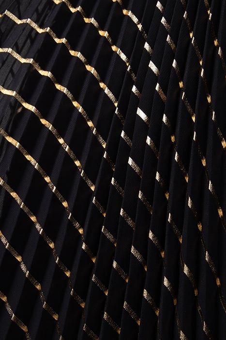 GENESIO ABITO PLISSE RIGA LAMI BLACK/GOLD 3