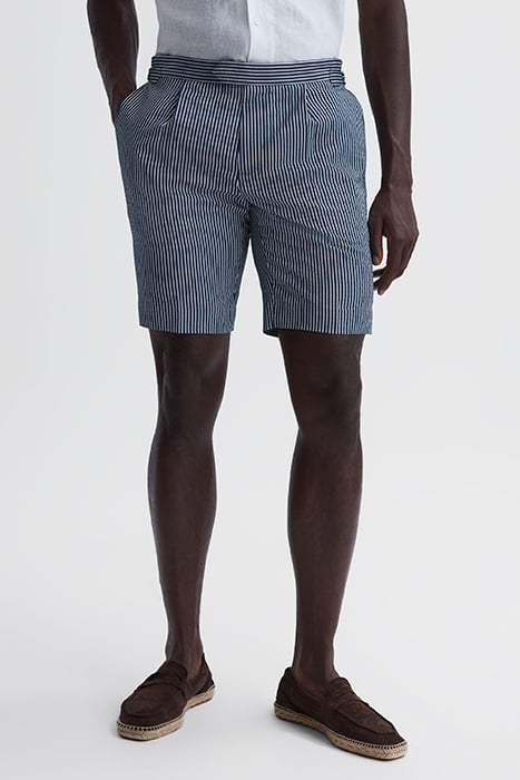 ARCHIE-FINE SHORTS NAVY/WHITE 1