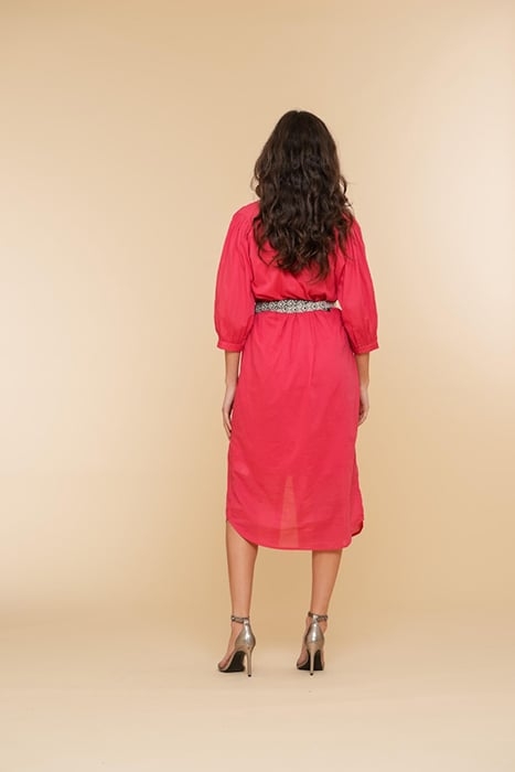 DRESS WITH BELT CORAL 2