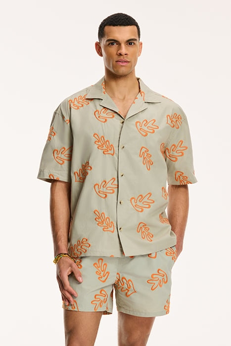 MEN SHORTSLEEVE REEF EMBROIDERY BEIGE 1