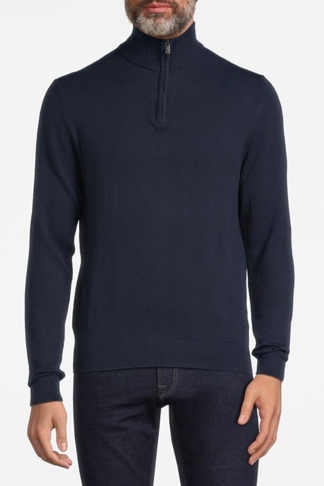 ZIP MOCK COTTON/NYLON/MERINO BLACK IRIS (NAVY) 1