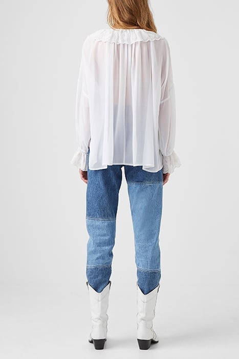 EWN GGT BROIDERY RUFFLE BLOUSE WINTER WHITE 2