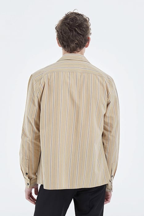 LONG-SLEEVED SHIRT WITH CHEST POCKETS CAMEL / BLACK 2