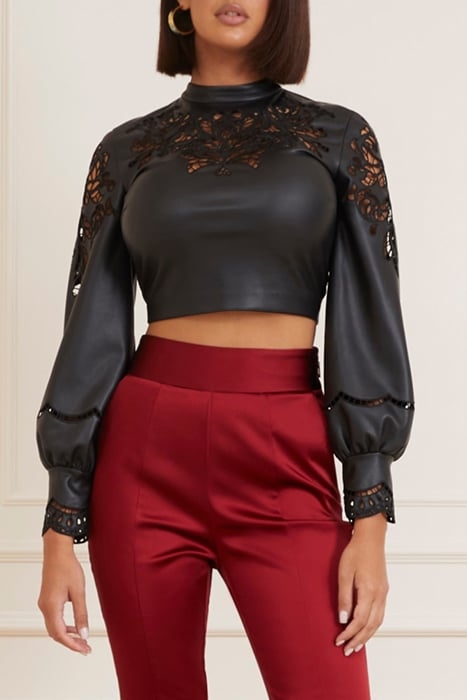 SOLANGE TOP JET BLACK BLOUSE 1