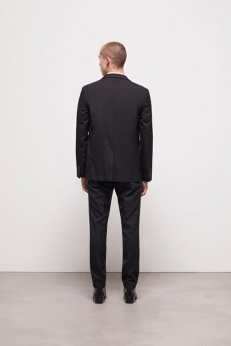 SATIN LAPEL CROSSED JACKET BLACK 3