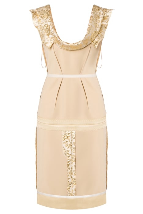 INSIDE OUT CREPE DRESS BEIGE 3