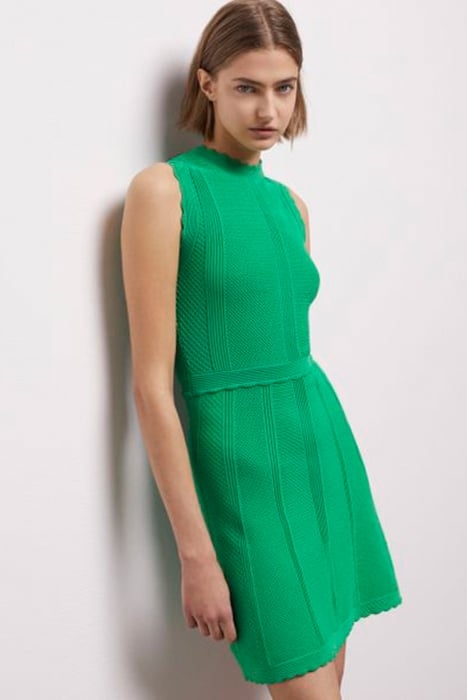SHORT SLEEVELESS KNIT DRESS GREEN 1