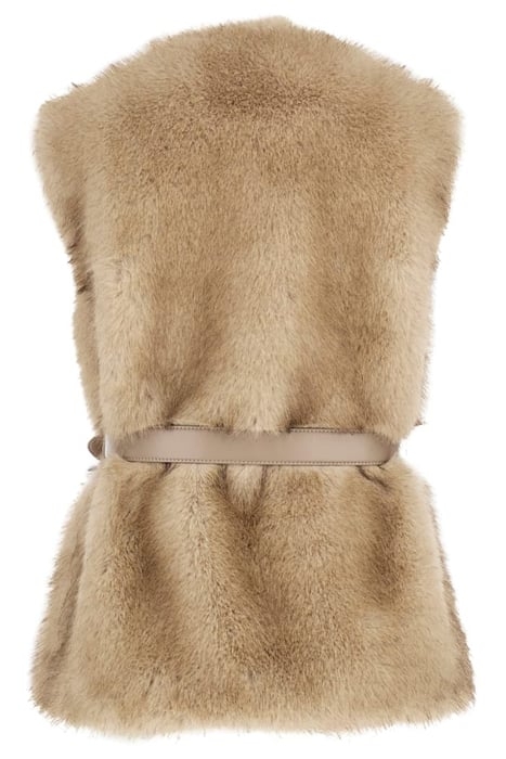 HONEY FAUX FUR VEST FAWN TAUPE 4