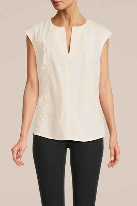 SLEEVELESS TOP LYOCELL COTTON IVORY 1