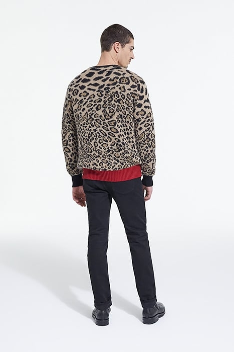 LEOPARD JACQUARD ROUND NECK SWEATER AND CONTRAST RIB LEOPARD 4