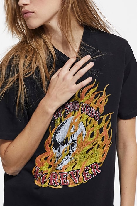 SKULL FLAME T-SHIRT STONE 5