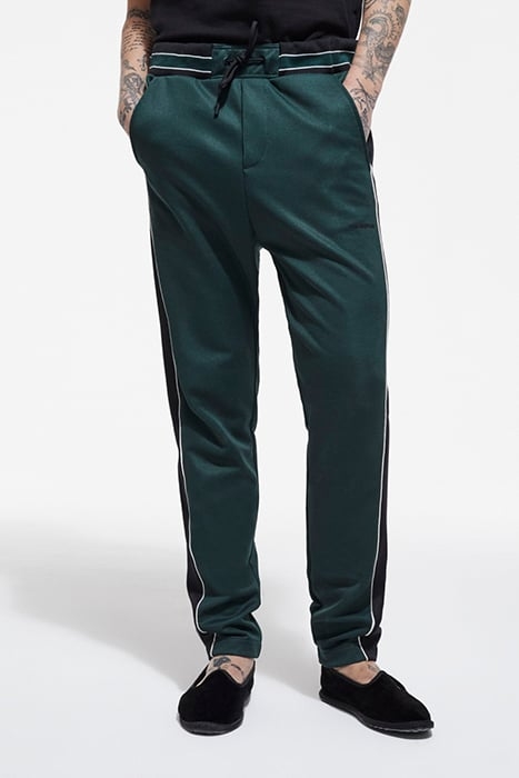 JOGGING WITH CONTRASTING STRIPS AND PIPING VERT BOUTEILLE 1