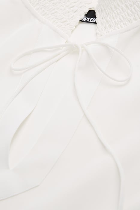 LONG-SLEEVED TOP WITH SMOCKED COLLAR WHITE 2