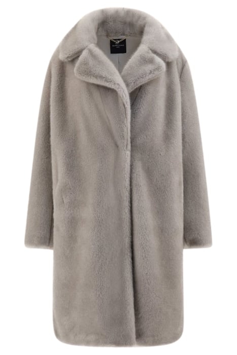 BIANCA FAUX FUR COAT GREY PEARL MULTI 4