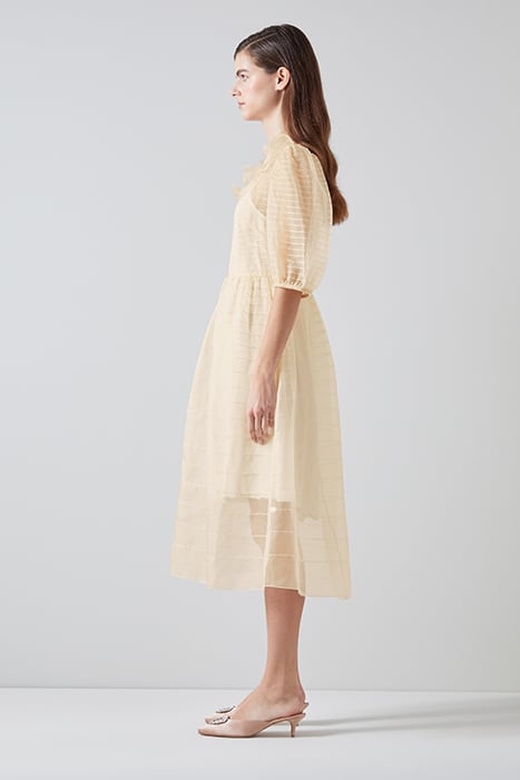 DR MADDIE PINTUCK DRESS ECRU 4