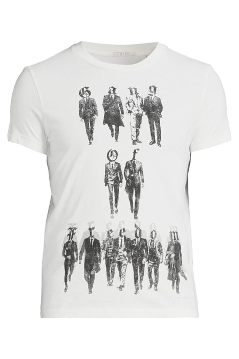 WHITE T-SHIRT WITH GANG IN SUITS IMAGE OFF WHITE 3