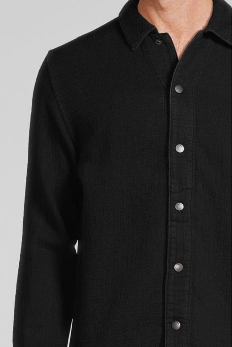 BLACK ORGANIC COTTON REGULAR OVERSHIRT BLACK 4
