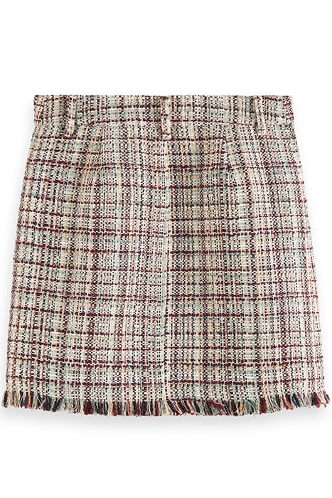 BOUCLE TWEED HIGH RISE MINI SKIRT ECRU LUREX MELANGE 4