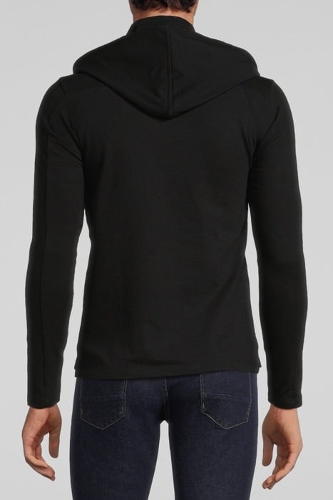 BLACK HIGH NECK HOODED T-SHIRT BLACK 2