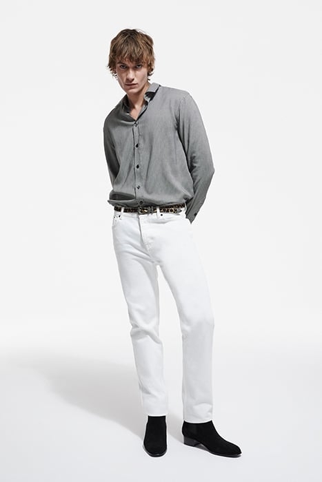 FEATHER PRINT SHIRT BLACK WHITE 3