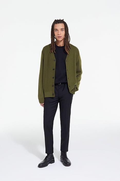 CARDIGAN WITH POINT DETAILS KAKI 3