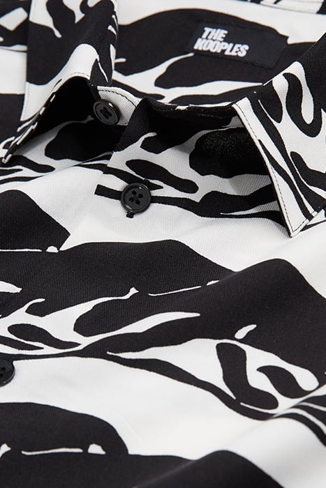 PRINTED CLASSIC COLLAR SHIRT BLACK / WHITE 2