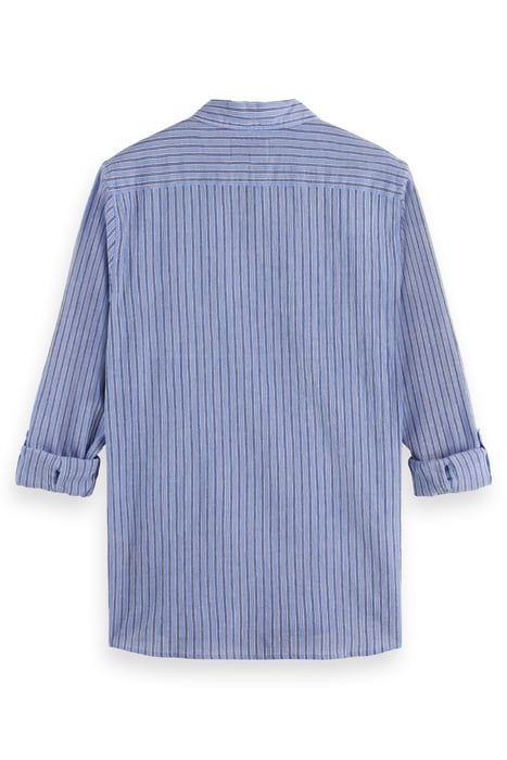 REGULAR FIT CRINKLE STRIPE SHIRT BLUE STRIPE 2