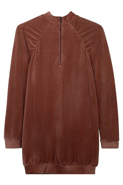 GIRLS’ COPPER PINK VELVET KNIT HOODED DRESS 2