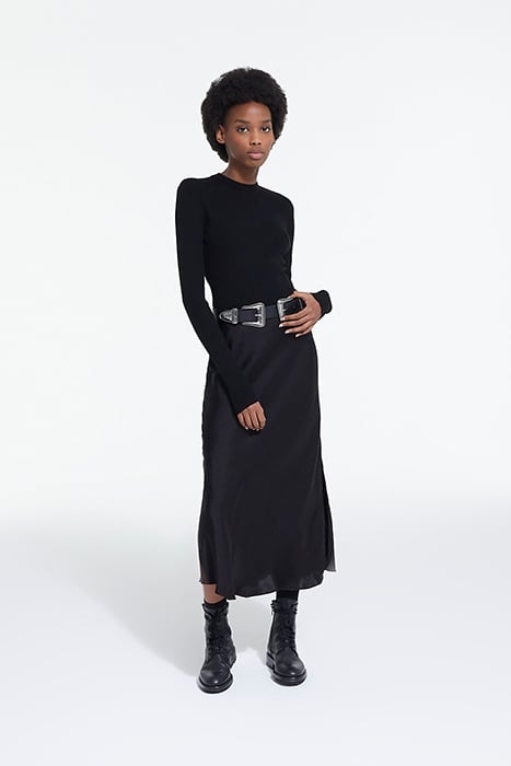 SWEATER WITH SHIFT BACK AND LACE INSERT BLACK 3