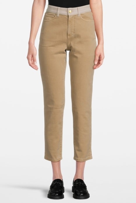 ECRU BOYFIT JEANS WITH TWO-TONE DETAILS 1