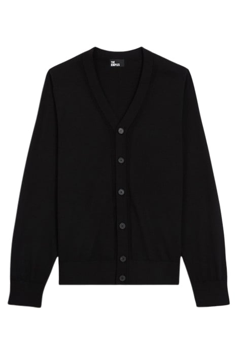 BUTTON FRONT CARDIGAN WITH STITCH DETAILS AT THE COLLAR BLAC 5