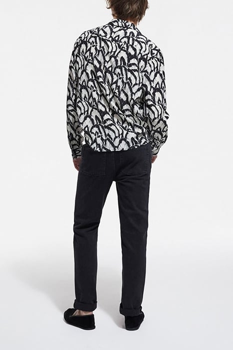 FEATHER PRINT SHIRT OFF WHITE / BLACK 4