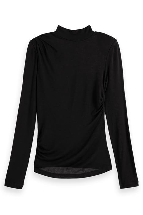 SHOULDER PADDED LONG SLEEVE TOP EVENING BLACK 3