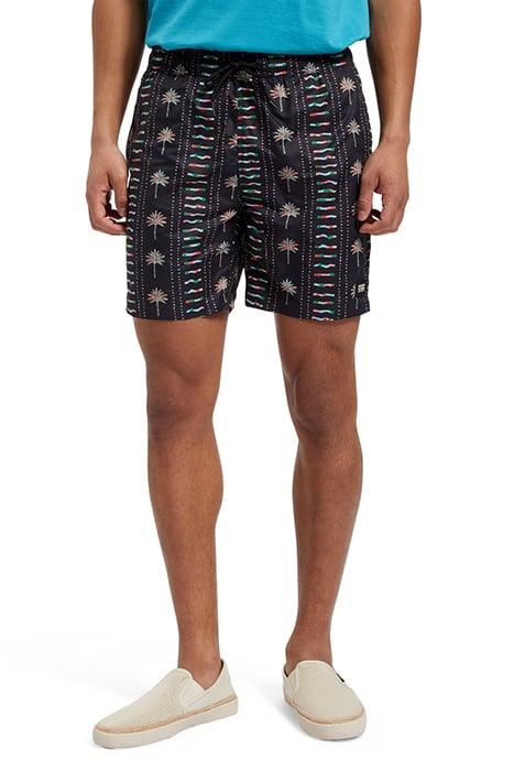 MID LENGTH SWIM SHORT ALL OVER PRINT MULTI PALMTREES 1
