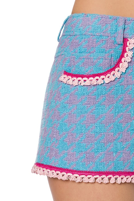 HOUNDSTOOTH SHORTS IN COTTON AND NYLON BLUE 4