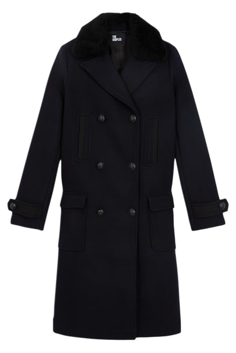 LONG CROSSOVER PEA STYLE COAT NAVY 3