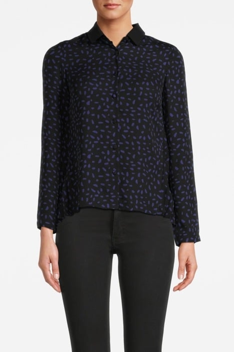 BLACK REDESIGNED POLKA DOT BLOUSE WITH PLEATED BACK 1