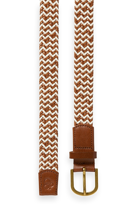 BRAIDED LEATHER AND CORD BELT SEASTONE 2