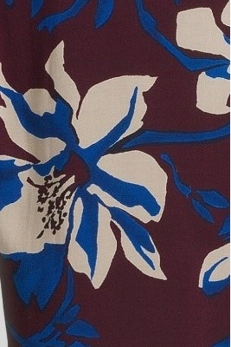 BURGUNDY XL FLOWER PRINT REGULAR SHIRT BURGUNDY 5