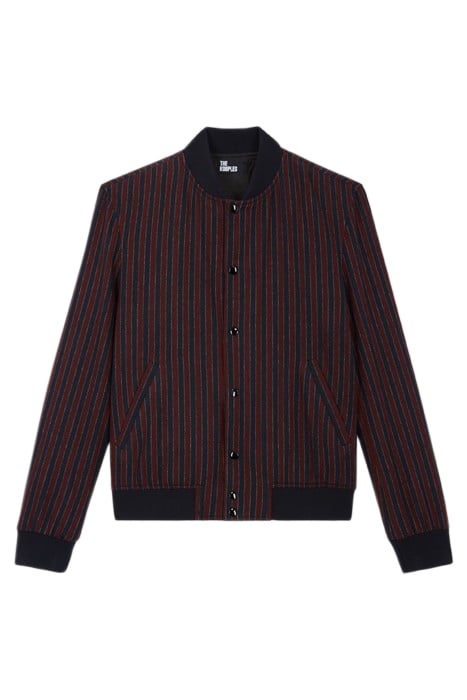 ELBOW STRIPED SUEDE JACKET BORDEAUX / NAVY 5