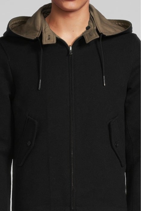 BLACK/BEIGE REVERSIBLE HOODED JACKET BLACK 4