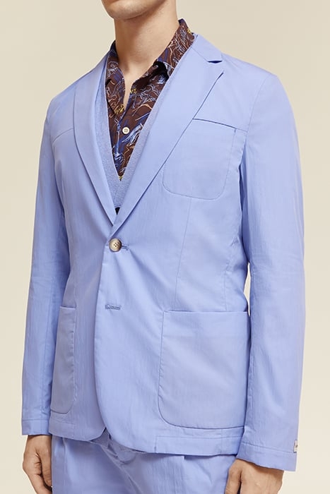 UNCONSTRUCTED COTTON-BLEND POPLIN BLAZER OCEAN MIST 5