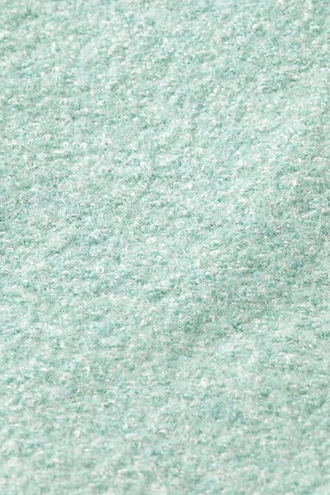 GREEN MELANGE SINGLE BREASTED BOUCLE COAT LIGHT MINT 8