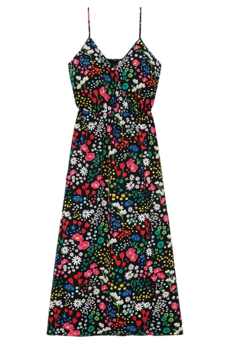 LONG SLEEVELESS DRESS WITH V NECKLINE MULTICOLOR 1