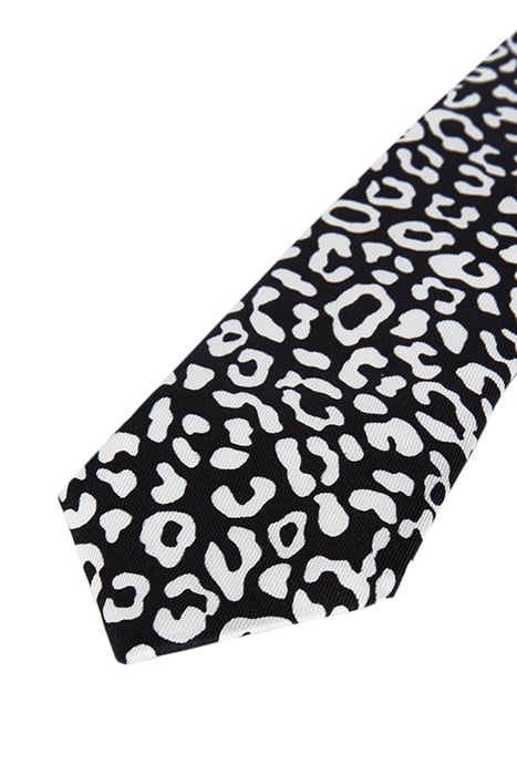 LEOPARD TIE BLACK WHITE 5