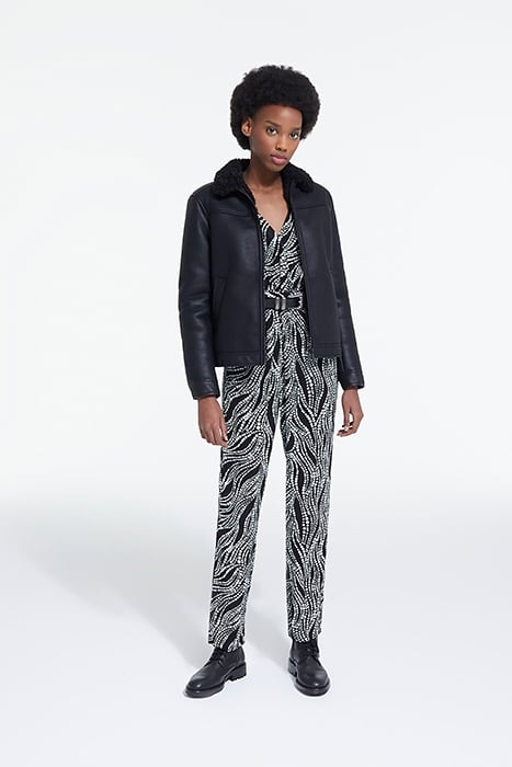 FAUX FUR BIKER JACKET BLACK 3