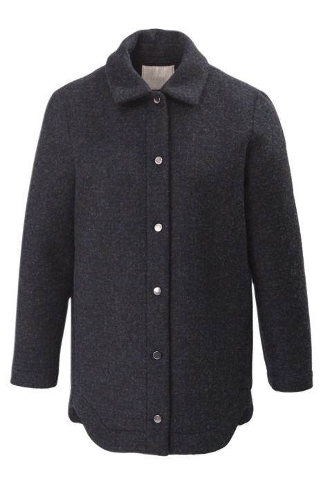 BLACK MARL SCUBA FABRIC COAT BLACK 2