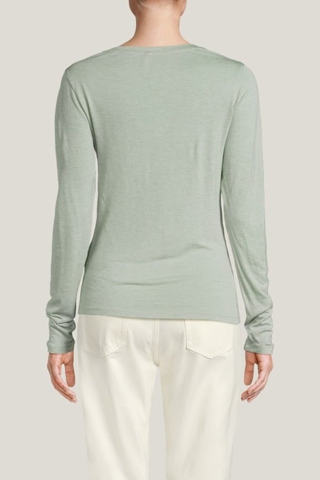 V NECK TOP VISCOSE WOOL JERSEY GREENS 2