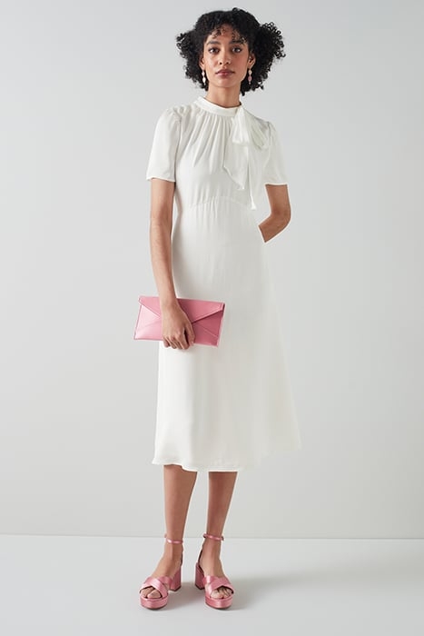 DR KLINE - TIE NECK SATIN IVORY 5